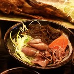 居酒屋たけ  - この日の小鉢は、ほたるいかの酢味噌和え