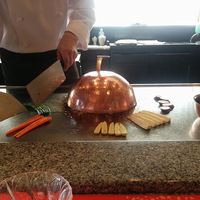 ホテルオークラレストラン名古屋 鉄板焼 さざんか - ハンバーグ焼き上げ工程2