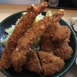 とんかつ春 - 海老フライ、おっき〜♡