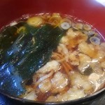 てん天 - セットのお蕎麦は、温かいのにしました、たぬき仕様です。