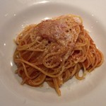 スガハラ - スパゲッティーニ アラビアータ + ロディジャーノチーズ（アップ）