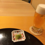 生ビール&ザーサイ