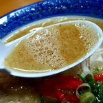 大分ラーメン 十八番 - この甘みのある泡系スープ