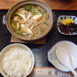 菊壽 - 牡蠣どて鍋定食　1000円