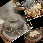 個室焼肉匠 - 蒸気が噴出しました。開けて更にまた網焼きです♡炙りホルモン690円。