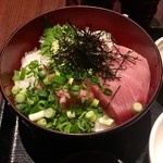 赤坂見附　個室居酒屋　串しゃぶ てまりうた - ネギトロまぐろの二色丼 @850円→@500円 のネギトロまぐろ丼