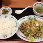 日高屋  - 野菜炒め定食（570円）