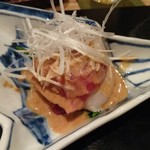 もちづき - 鮪とホタテの胡麻醤油かけ