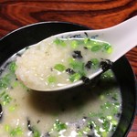 田中旅館 - 雑炊、いただきま〜す