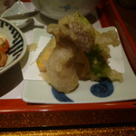 野菜割烹 あき吉 - 野菜の天麩羅（エリンギ、南瓜、さつま芋、モロッコインゲン）