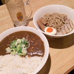 江刺家 五大 - 期間限定｢キーマ納豆カレーライスつけ麺｣ 中 1188円