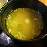 ダグアウト - 赤いチキン南蛮の味噌汁