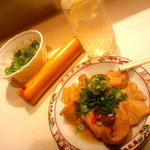 はじめに定番、薬味（ネギ、一味）