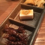 K's - 前菜盛合せです。ホタルイカの佃煮ヤバ馬です