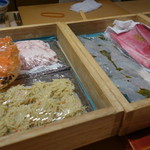 寿しの吉乃 - 2017.01 本日のネタ(白子、カニ、メジまぐろ)