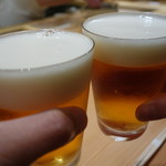 寿しの吉乃 - 2017.01 ビールで乾杯して幸せの始まり：笑