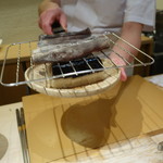 寿しの吉乃 - 2017.01 焼き〆サバ(炭火で炙っています)