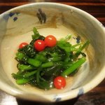 野口太郎 - クレソンとマイクロトマトのおひたし