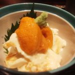 野口太郎 - おぼろ豆腐雲丹乗せ