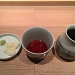 江戸蕎麦 白鳥 - 薬味 + 蕎麦つゆ（2017/01/06）