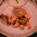 インペリアルバイキング サール - かぶのビシソワーズコンソメジュレ、魚介のマリネ、テリーヌ