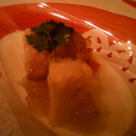 アフェット 麻布台 - タラバ蟹とカリフラワーのパンナコッタ、蟹のジュレ　生うにキャビアを添えて