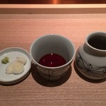 江戸蕎麦 白鳥 - 薬味 + 蕎麦つゆ（2017/01/13）