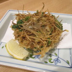小料理 すず乃 - 青柳貝柱とせりのかき揚げ
