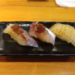 麺哲支店 麺野郎 - 鮨(真鯛、ツバス、アオリイカ)