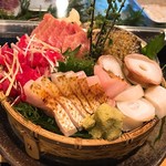 旬粋 誠 - 刺身盛り合わせ 水ダコ、ノドグロ、大トロ、カツオ、アワビ