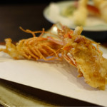 手挽きそば 一心 - 車海老の頭☆