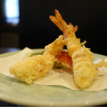 手挽きそば 一心 - 車海老の天ぷら☆