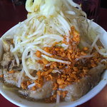 千里眼 - 豚ラーメン麺少な目野菜チョイ増し辛揚げ