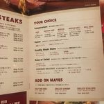 アウトバックステーキハウス - outback;メニュー