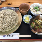 麺工房 夢想庵 - 鴨南ざるそばと炊きこみご飯