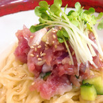 きくや - 海鮮（ミナミ鮪、イナダ叩き）たっぷり山葵和え麺