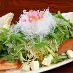 魚釣茶屋 居心ち家  - 水菜と豆腐のパリパリサラダ