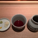 江戸蕎麦 白鳥 - 薬味 + 蕎麦つゆ（2017/01/20）