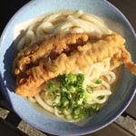 讃岐うどん がもう - かけ大 250円  ゲソ天100円