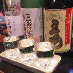 大衆焼鳥酒場 羽場 - 日本酒三種飲みくらべ