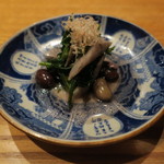 高太郎 - 大豆とちぢみほうれん草、根菜のおひたし