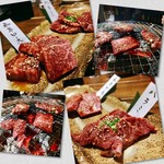 焼肉ダイニング 門 - ▲和牛ロースと和牛ハラミ 1人2切れづつ。まぁ普通に美味しい、この値段で言えばかなり良いし頑張ってる！
