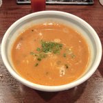 ガンコンヌードル - エビつけ麺<20食限定> 800円 のスープ割り