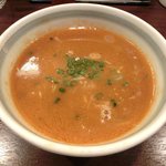 ガンコンヌードル - エビつけ麺<20食限定> 800円 のスープ割り