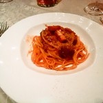 リストランテ フォレスタ・ヴェルデ - ベーコンとポルペッティのトマトリングイネ