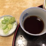 越前 - 天丼セットのもりの薬味 + つゆ