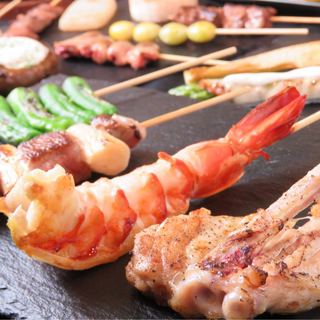 Enjoy a variety of over 50 types Grilled skewer, each carefully prepared one by one.