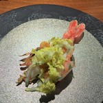 TACUBO - ボタンエビの薪焼き、サラダ白菜トッピング