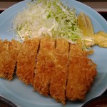 乃んき食堂 - とんかつ定食　肉厚は薄めですが、とんかつです。