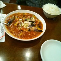 三和楼 - 麻婆茄子(単品)、ライス